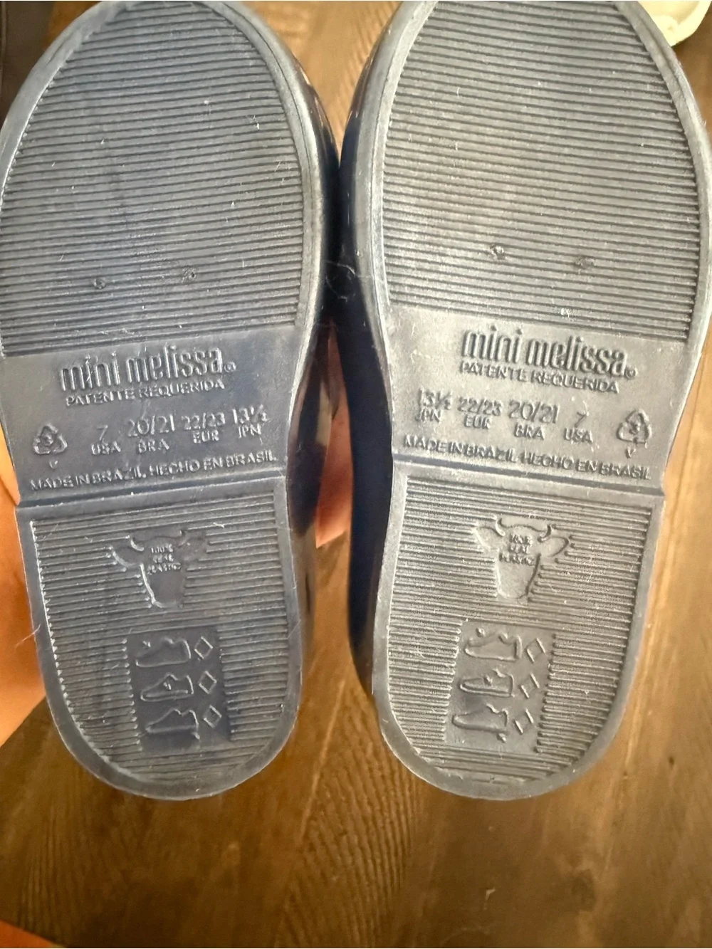 MINI MELISSA Sweet Love Picnic metallic blue Mary Jane shoes